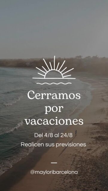 Atención!! Nos tomamos un merecido descanso😊, nos vamos de vacaciones!! del 4 al 24 de Agosto 🏖️ Volveremos con las pilas cargadas el lunes 25 💗