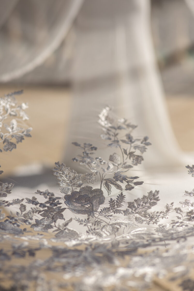 Lace trim sold by the meter.